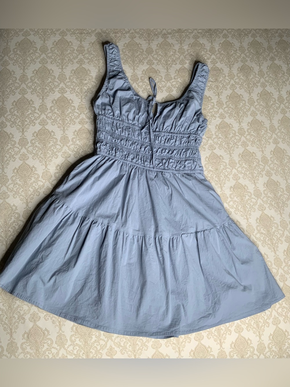 Blush & Day Light Blue Smocked Babydoll Mini Dress Small